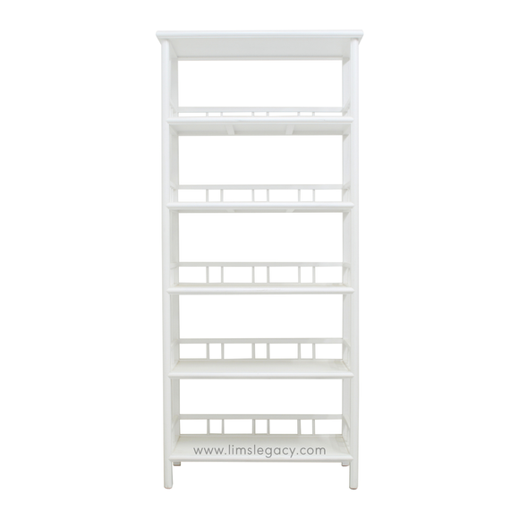 BOOKSHELF 5 SHELVING WHITE WASH MQZ-56