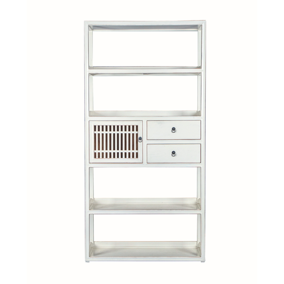 BOOKSHELVE 2DW1DR WHITE CH-52