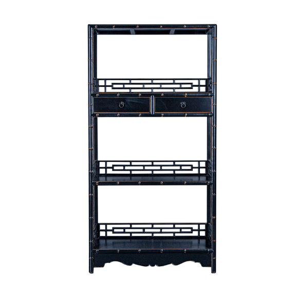 BOOKSHELVE BAMBOO 2DW3L BLACK CH2-018