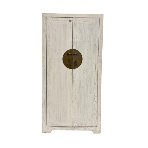 CABINET 2DR WITH LOCK WHITE WASH