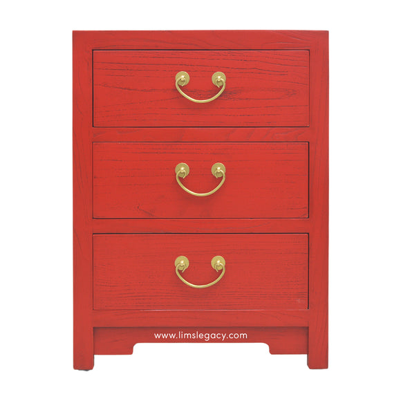 CABINET 3 DRAWER RED WASH MQZ-39