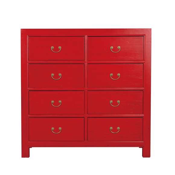 CABINET DRAWER 8DW RED WASH MQZ-29
