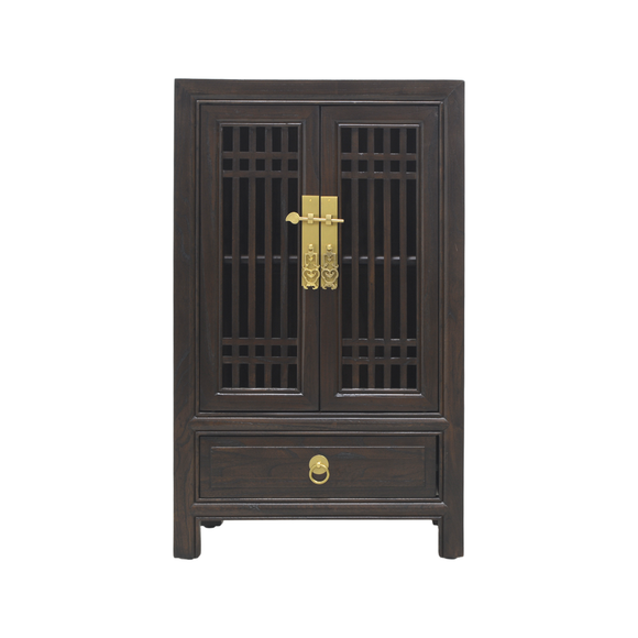 CABINET LATTICE 1DW2DR DARK WOOD MQZ-26