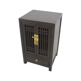 CABINET LATTICE 1DW2DR DARK WOOD MQZ-26