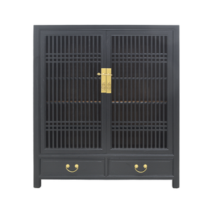 CABINET LATTICE 2DW2DR BLACK WASH MQZ-35