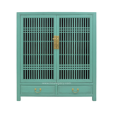 CABINET LATTICE 2DW2DR TURQUOISE WASH MQZ-35