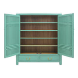 CABINET LATTICE 2DW2DR TURQUOISE WASH MQZ-35