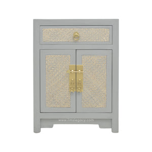 CABINET RATTAN 1DW2DR GREY WASH MQZ-302