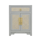 CABINET RATTAN 1DW2DR GREY WASH MQZ-302