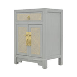 CABINET RATTAN 1DW2DR GREY WASH MQZ-302