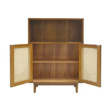 CABINET RATTAN HEX 1L2DR LIGHT WOOD