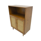 CABINET RATTAN HEX 1L2DR LIGHT WOOD