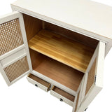 CABINET RATTAN HEX 2DW2DR WHITE CH-47