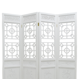 CARVED SCREEN 4 SEASON VASE WHITE