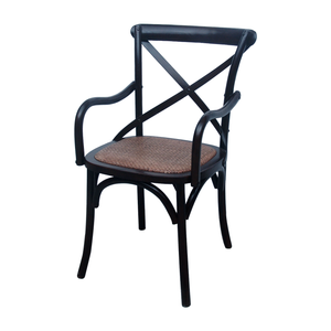 CHAIR DINING W ARM CROSSBACK BLACK MQZ-208