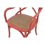CHAIR DINING W ARM CROSSBACK RED WASH MQZ-208