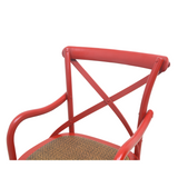 CHAIR DINING W ARM CROSSBACK RED WASH MQZ-208