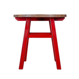 ELM WOOD TOP ROUND TABLE RED CH-43