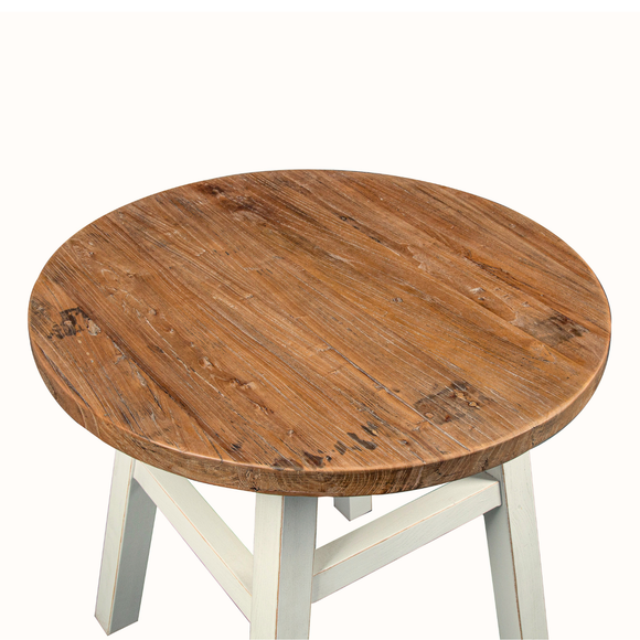 ELM WOOD TOP ROUND TABLE WHITE CH-43