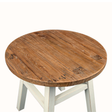 ELM WOOD TOP ROUND TABLE WHITE CH-43