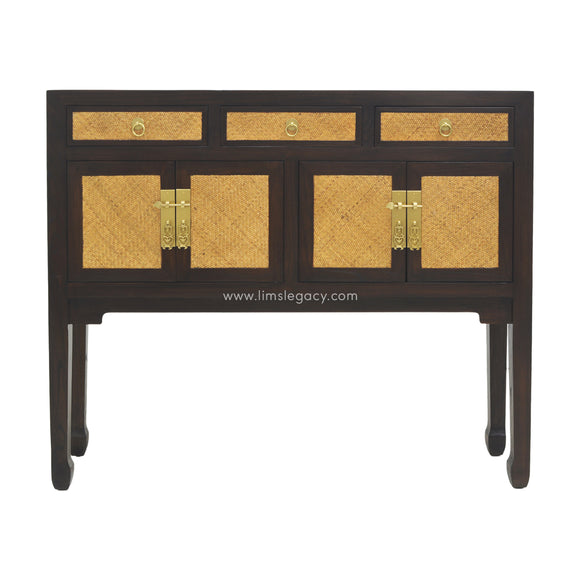 CONSOLE RATTAN 3DW4DR DARK WOOD MQZ-301