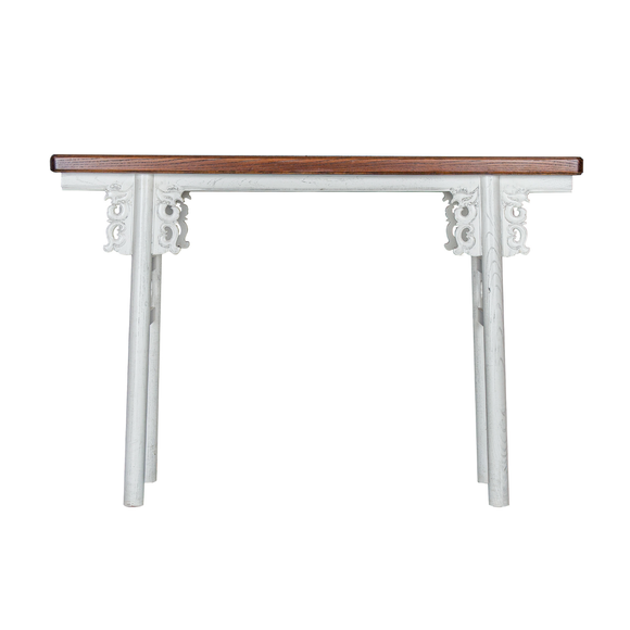 CONSOLE TABLE WITH RIBBED LEGS WHITE X-32