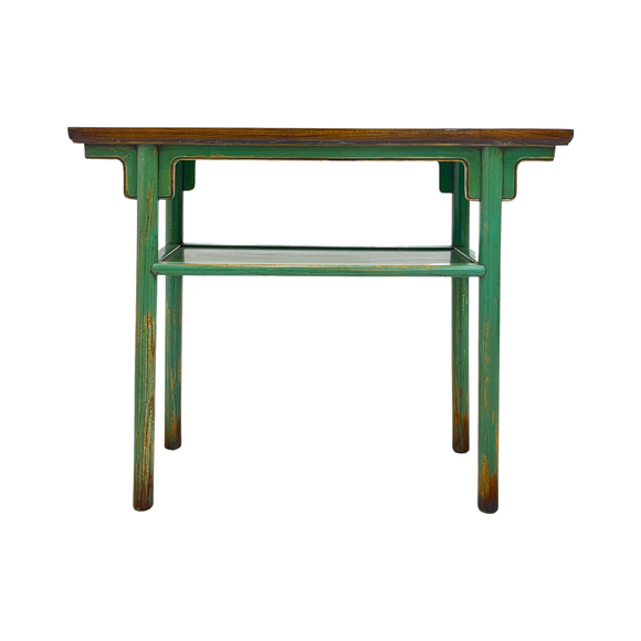 CONSOLE TABLE WITH SHELVING GREEN CH-62