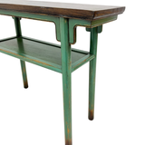 CONSOLE TABLE WITH SHELVING GREEN CH-62