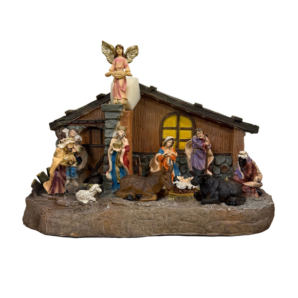 NATIVITY MUSICAL BROWN 40CM