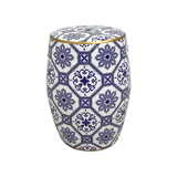 DRUM STOOL ETHNIC BLUE