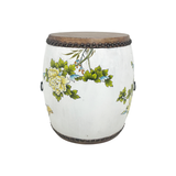 DRUM STOOL FLEUR WHITE