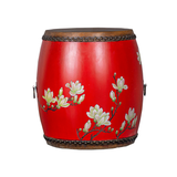 DRUM STOOL MAGNOLIA FLOWERS RED X-58