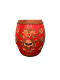 TIBETAN DRUM STOOL MINI RED