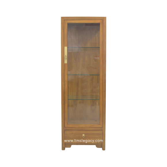 GLASS CABINET 1DW1DR LIGHT WOOD MQZ-41