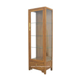 GLASS CABINET 1DW1DR LIGHT WOOD MQZ-41