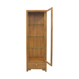 GLASS CABINET 1DW1DR LIGHT WOOD MQZ-41