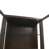 GLASS CABINET 2DW2DR DARK WOOD MQZ-16