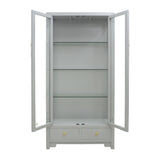 GLASS CABINET 2DW2DR GREY WASH MQZ-16