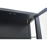 GLASS CABINET 2DW2DR W/ LIGHTING BLACK WASH MQZ-16