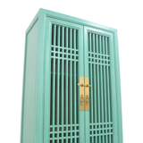 NARROW CABINET LATTICE TURQUOISE WASH MQZ-12