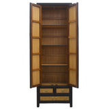 NARROW CABINET RATTAN DARK WOOD MQZ-304