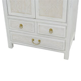 NARROW CABINET RATTAN WHITE WASH MQZ-303