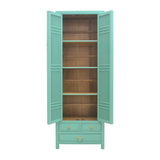 NARROW CABINET LATTICE TURQUOISE WASH MQZ-12