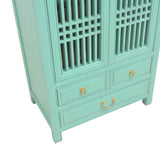 NARROW CABINET LATTICE TURQUOISE WASH MQZ-12