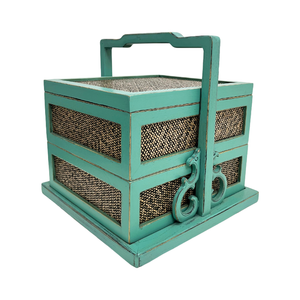 RATTAN CARRIER TURQUOISE CH-33