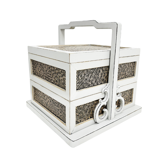 RATTAN CARRIER WHITE CH-33