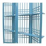 SCREEN LATTICE 4 PANELS W/ 2 SHELVING TURQUOISE