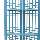 SCREEN LATTICE 4 PANELS W/ 2 SHELVING TURQUOISE