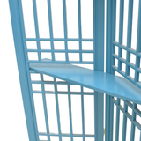 SCREEN LATTICE 4 PANELS W/ 2 SHELVING TURQUOISE