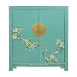 SHOE CABINET FLEUR 2 DOORS TURQUOISE WASH MQZ-13